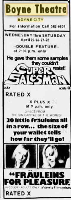 Boyne Cinema - April 25 1973 Ad (newer photo)